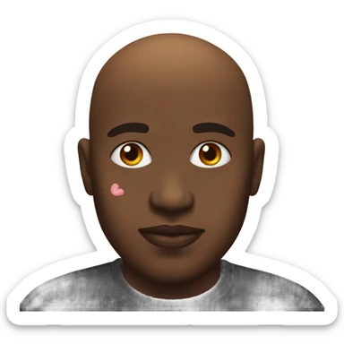 Bald black man with kisses face sticker