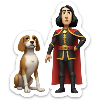 lord farquaad with a dog  sticker
