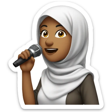 Muslim-girl-singing-karaoke sticker