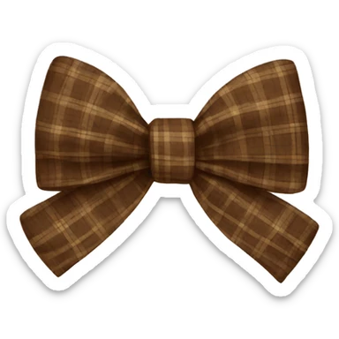 brown plaid bow sticker