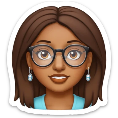 brownskin girl with glasses and nose piercings sticker