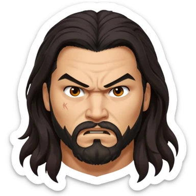 jason mamo long hair angry  from Games of throne character face only younger sticker