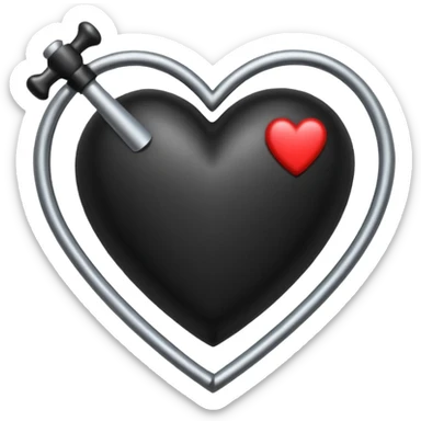Corazón negro con una flecha sticker