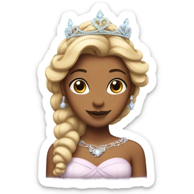 Princess with braid and tiara sticker