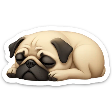 Pug sleeping  sticker