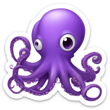 purple octapus playing games sticker