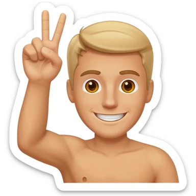 White guy flashing the camera sticker