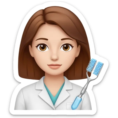 Girl being an esthetician brown hair  sticker