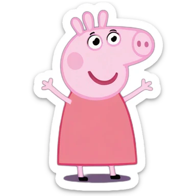 Peppa pig doing a sing with her hands sticker
