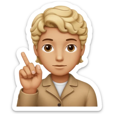 The index finger make it curl sticker