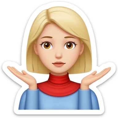 a girl signaling no on her neck sticker