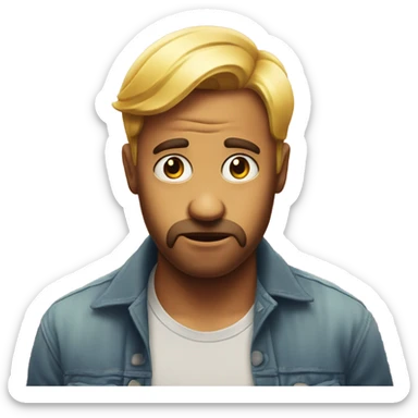 A  sad emoji on its birthday alone sticker