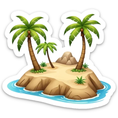 tiny island with palm sticker