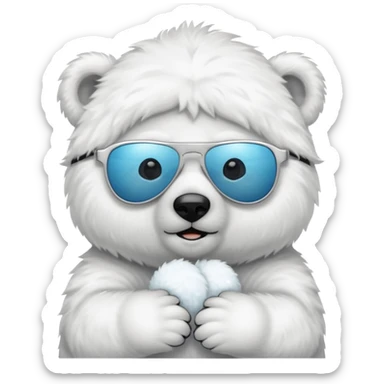 baby Polar bear with sun glassé sticker