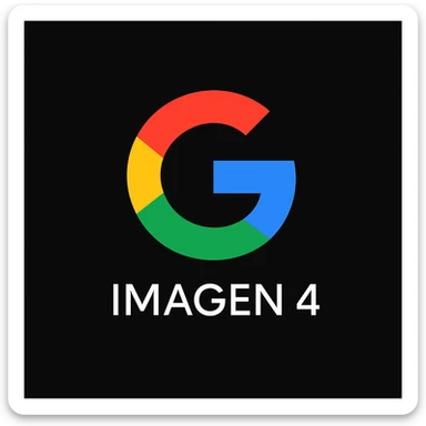 make golo of "IMAGEN 4" with googles G, black background sticker