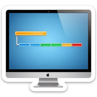 computer screen with a timeline bar sticker