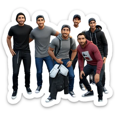 boys hanging out outdoors sticker