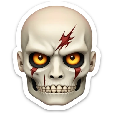 scarred bony warrior face sticker