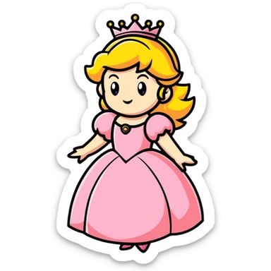 Princess Peach from Mario Bros sticker