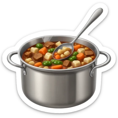 a pot getting stirred, only include the pot with spoon sticker