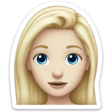 Blonde girl with blue eyes and pale skin  sticker
