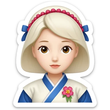 woman in white hanbok sticker