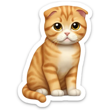 Ginger Scottish fold cat  sticker