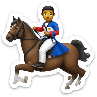 Venezuelan jiu jitsu champion riding a horse sticker