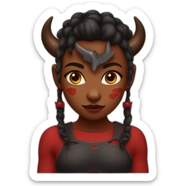 Black and red girl Minotaur sticker