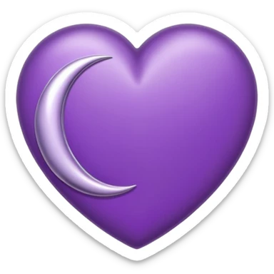 purple heart with a crescent moon sticker