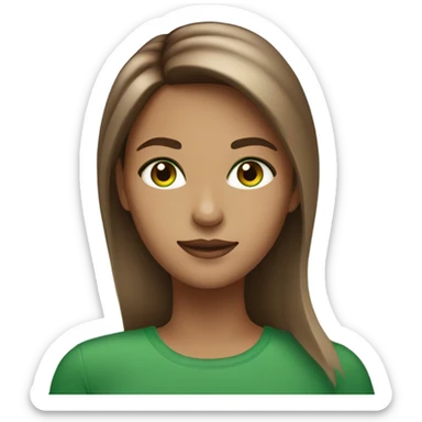 Woman with brown ombre hair and green eyes sticker