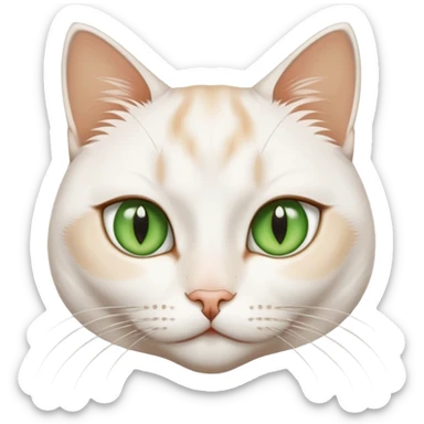 a closing eye girl hubs a white jinjila cat,the cat’s eyes are open and green  sticker