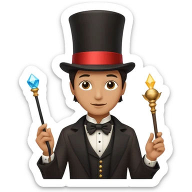 Magician with top hat,Street Performers. sticker