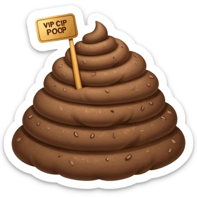 poop with a vip ticket  sticker