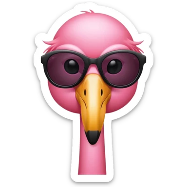 flamingo with black sunglasses sticker