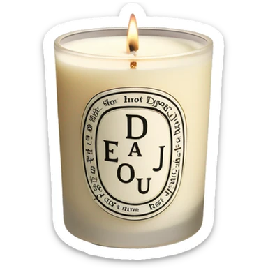 realistic cream coloured diptyque branded candle sticker