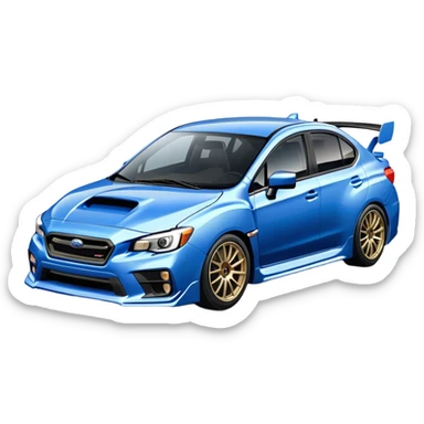 blue subaru sti wrx sticker