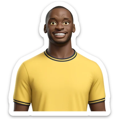 cheerful boy in yellow shirt sticker