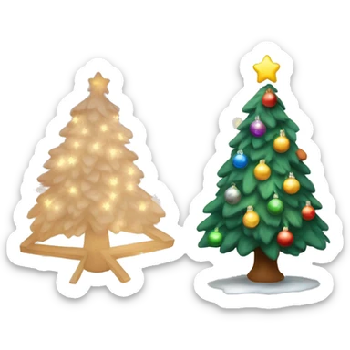 Cozy christmastree with lights sticker