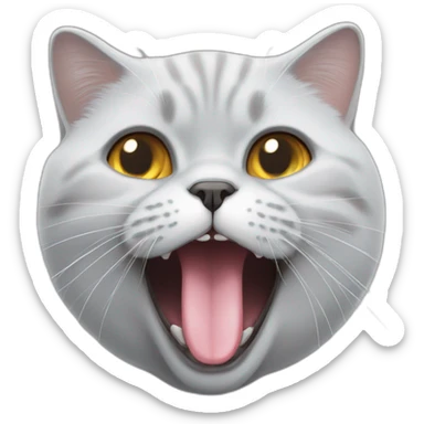 British shorthair face sticks out tongue sticker