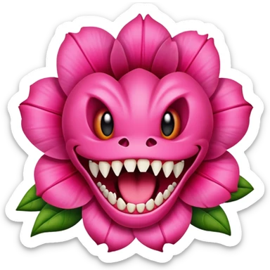  carnivorous pink flower with teeth sticker