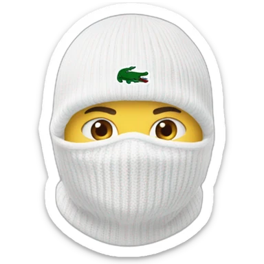 white boy lacoste balaclava with lacoste sticker