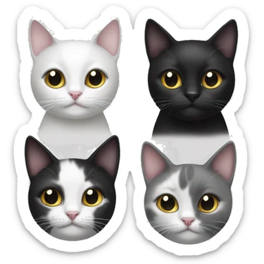 Black and white cats  sticker