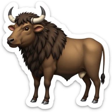 Wildebeest-ox-bull-hybrid-fusion-animal-creature, full body sticker