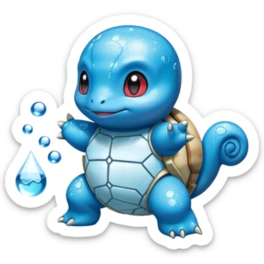 glitter pokemon squirtle sticker