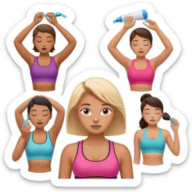 Faça ela fazendo academia, dormindo, finalizando o cabelo,se maquiando fazendo skin Care e tomando banho Premium  sticker