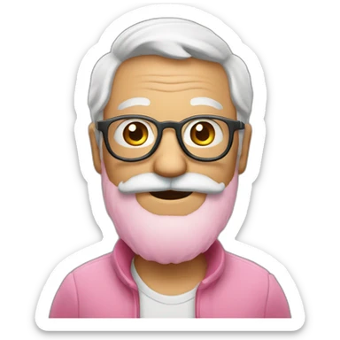 grandpa with a pink beard sticker