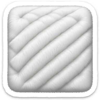 White fur blanket square sticker
