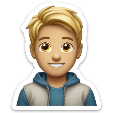 casual portrait of a boy sticker