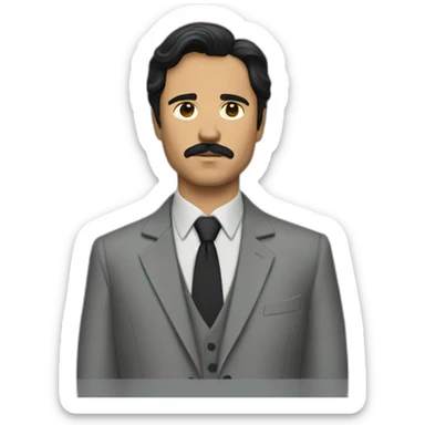 Season 3 Javier Peña from Narcos in a grey suit sticker